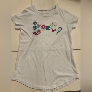 Under Armour Kids Girls White Sport Graphic Tee